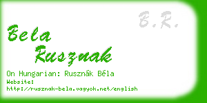 bela rusznak business card